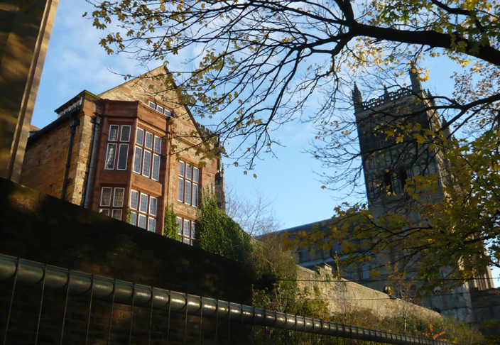 View of the Music School from the river banks - a view not often seen by visitors.